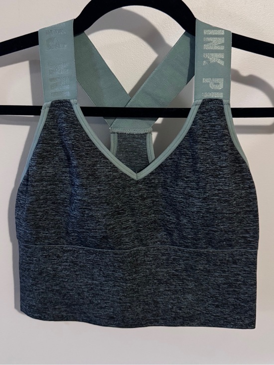 PINK Victoria's Secret Other - PINK Victoria's Secret Heathered Charcoal Sports Bra with Mint Straps